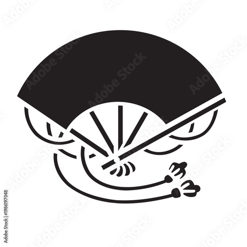 日本の伝統的な器物紋「扇紋」のベクターデータ