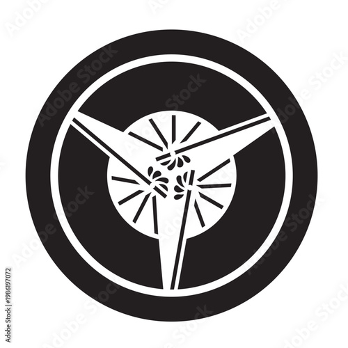 日本の伝統的な器物紋「扇紋」のベクターデータ