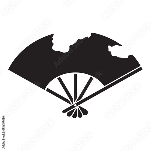 日本の伝統的な器物紋「扇紋」のベクターデータ