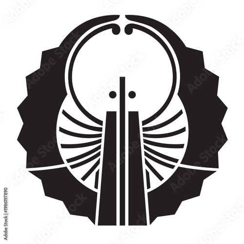 日本の伝統的な器物紋「扇紋」のベクターデータ