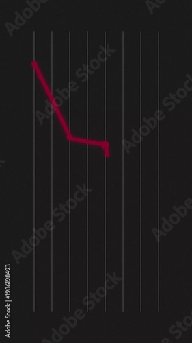 Data analysis chart animation with falling trend
