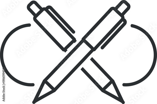 Two pencils with eraser and sharpener