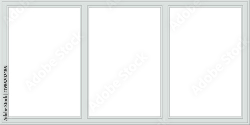 Mint green picture frame with three empty white panels for photos or artwork