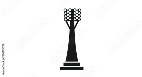 Black stadium light pole silhouette illustration