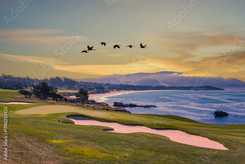 Konstfotografi Pebble Beach golf course, Monterey, California, USA