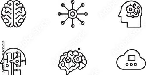 Various brain structures and cognitive functions illustrated in simple diagrams