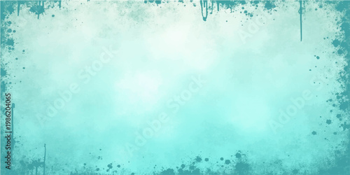 Abstract teal grunge border and vintage worn texture and textured background and distressed effect and abstract backdrop and artistic edge and artistic framework and decorative vignette.