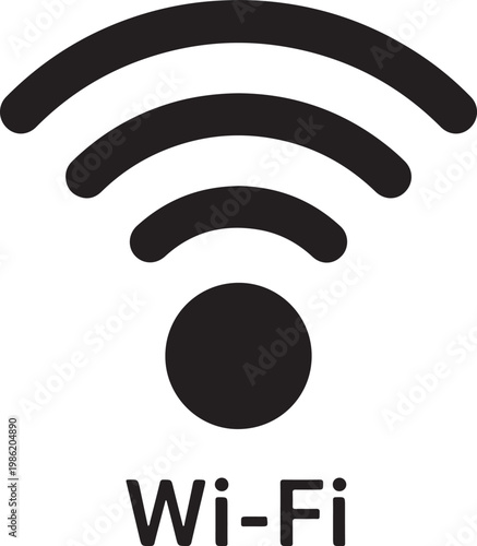 Wi-fi logo icon with waves indicating wireless connectivity