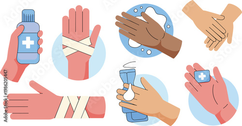 Woman donating blood with tiny medical staff characters and large blood bag for transfusion charity and healthcare volunteer concept vector illustration