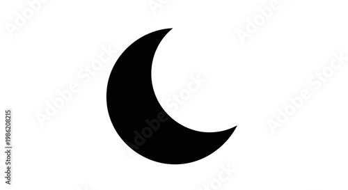 Simple black crescent moon design with a striking silhouette