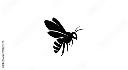 Minimalist Black Bee Silhouette Icon