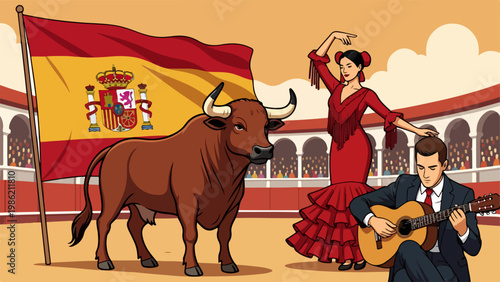 Spain cultural items illustration