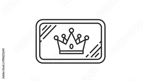 Simple Line Drawing of a Crown Icon.