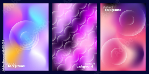 Abstract colorful banner set with vibrant wave backgrounds for web, business, and decorative designAbstract BG 01