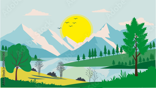 Peaceful mountain landscape