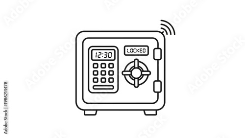 Digital Safe with Combination Lock and Display.