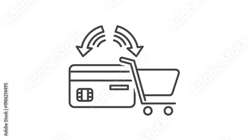Credit Card and Shopping Cart Icon.