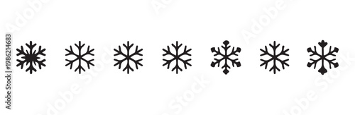 Snowflakes vector icons set. winter collection on white background. christmas and new year design