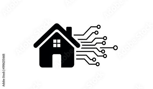 Smart home technology integration a modern house connected to digital networks
