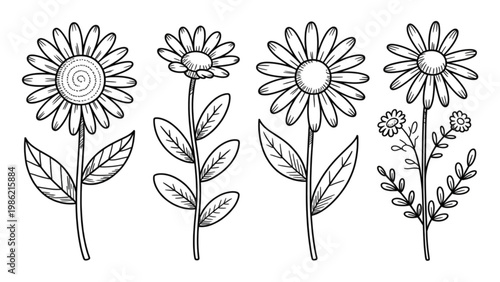 Line drawing of symmetrical rows of stylized fruit trees with hanging fruit Vector