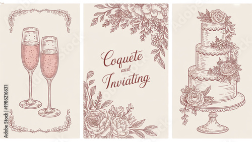 Abstract red ink brushstrokes on a light background forming organic shapes Vector