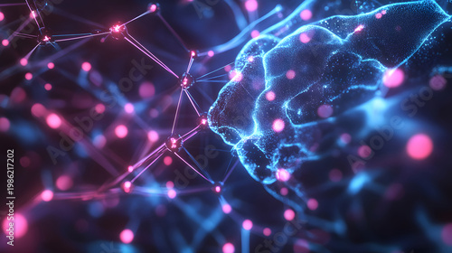 AI-inspired network background showing connections and nodes.