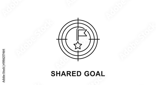 Business shared goal target icon for strategic planning and success