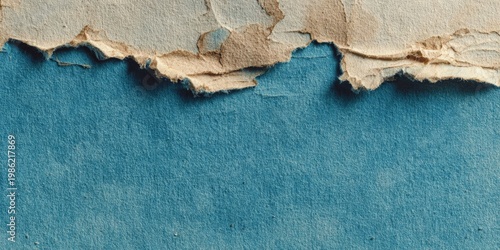 Vintage Blue Paper Tear Strip for Scrapbooking Crafts