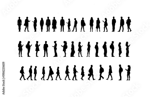 Silhouette People from an Elevation