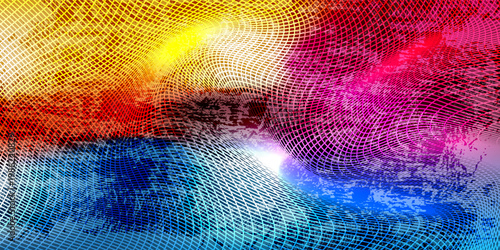 Network of connected points and lines. Technological background. 3d rendering.