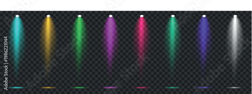 A vibrant collection of colorful light beams extending upwards from a dark speckled background high-quality professional detailed