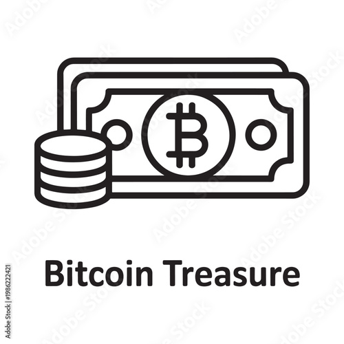 Outline of cash with a bitcoin symbol overlaid representing cryptocurrency