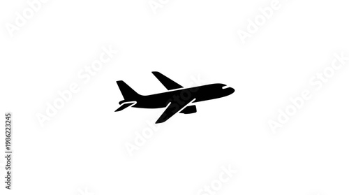 Isolated vector illustration of a commercial airplane jet aircraft flying for air travel and aviation transportation on a white background