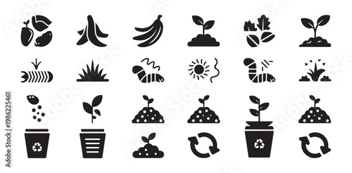 Sustainable agriculture and organic farming icons for eco friendly lifestyle and green earth