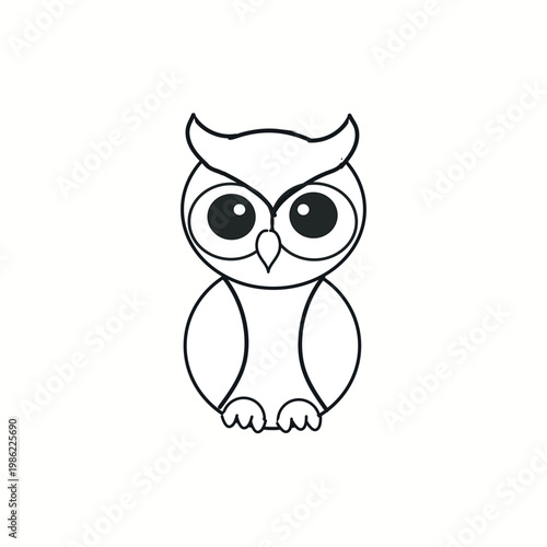 Cute cartoon owl with big eyes Vector
