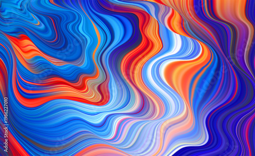 Blue red marble background. Nature gradient wave bg.
