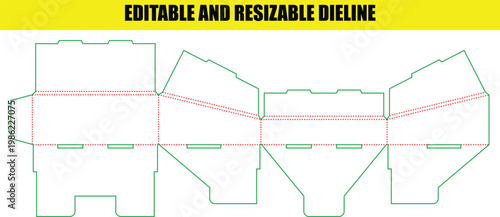 Customizable product display box packaging die line template for attractive commercial retail solutions