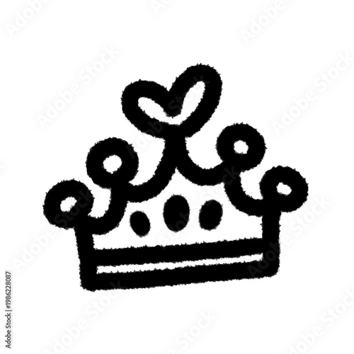hand-drawn doodle princess tiara sticker isolated for video editing, social media content, planner and bullet journal