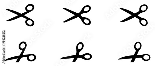 ハサミのシルエットアイコンイラスト