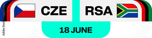 Football 2026 Qualification Match Fixture Czech Republic vs South Africa Tournament Vector Design