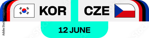 South Korea Czech Republic Football Match Announcement Panel for 2026 Tournament Qualification Group Stage Fixture Design