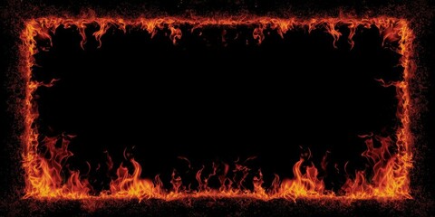 Flame Fire Border Frame Silhouette Vector Set for Creative Designs