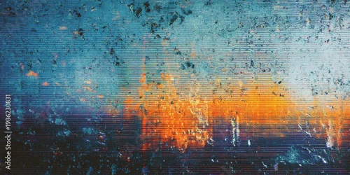 Grunge Abstract Background with Damaged Screen and Glitch Effects