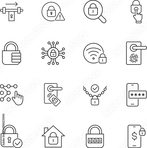 Locks Security Access Control Protection Authentication Icons Set