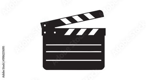Clapper board for film making a symbol of cinema production and the entertainment industry vector illustration.