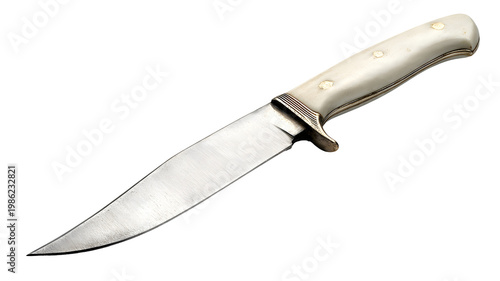 Design Focused Knife with Cream Handle on Transparent Background