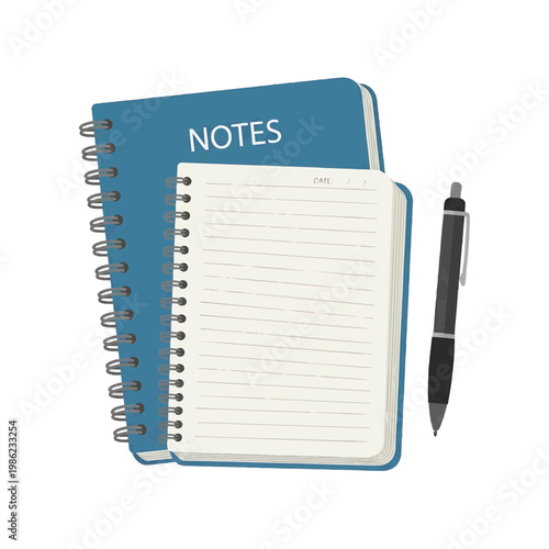 A close-up shot of a notebook and pen, perfect for jotting down important memos.
