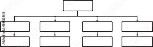 Flowchart template, organizational chart, vector diagram, business process, workflow illustration