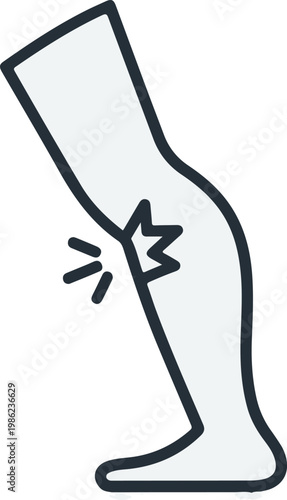 A cartoon illustration of a leg with a cramp