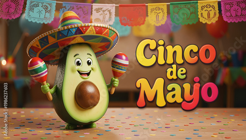 Decorative Cinco De Mayo May 5, 2026 Background with Traditional Papel Picado and Mexican Ornaments. Best for Cinco De Mayo and Mexico Independence Day Banner., created with generative ai